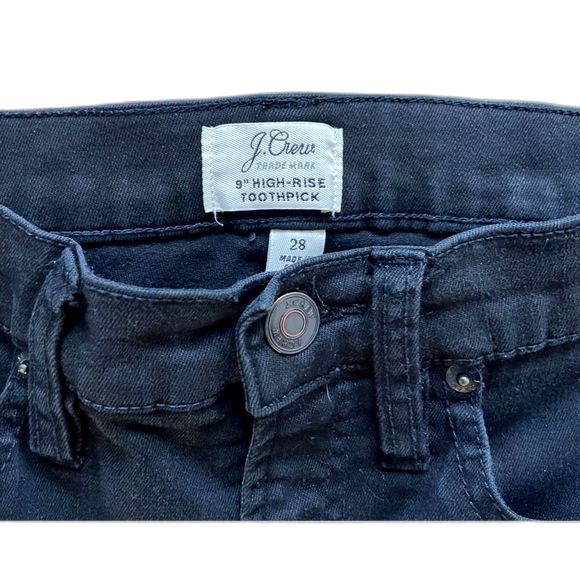 J. Crew Women's Black 9" High Rise Toothpick Skinny Jeans Size 28 - Picture 4 of 8